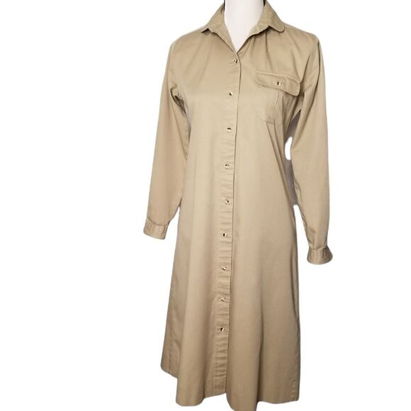 Vintage LL BEAN Collard shirt dress - Picture 1 of 14